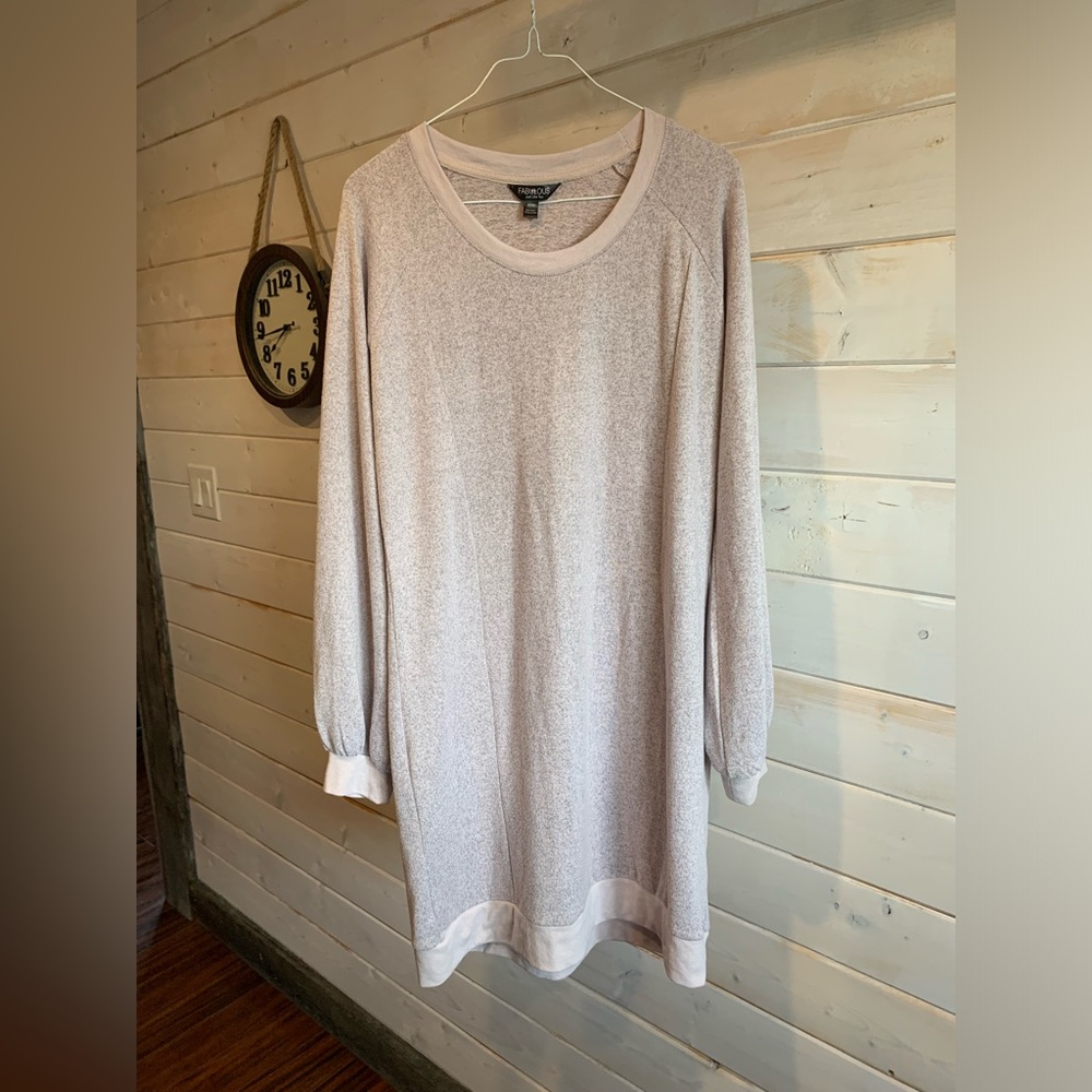 Fabulous | Heathered Pink Sweater Dress/Lounge Shirt